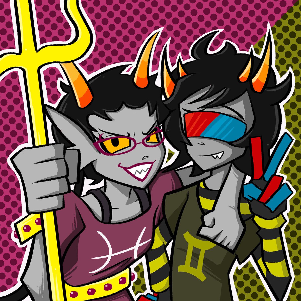 LemonZower's tweet photo. 2 days away for Befriendus to be released, so I drew Meenah and Mituna in honor of the soon to be launched fan game, can’t wait! @BefriendusGame 
#homestuck #befriendus https://t.co/DxsFGoAR8K
