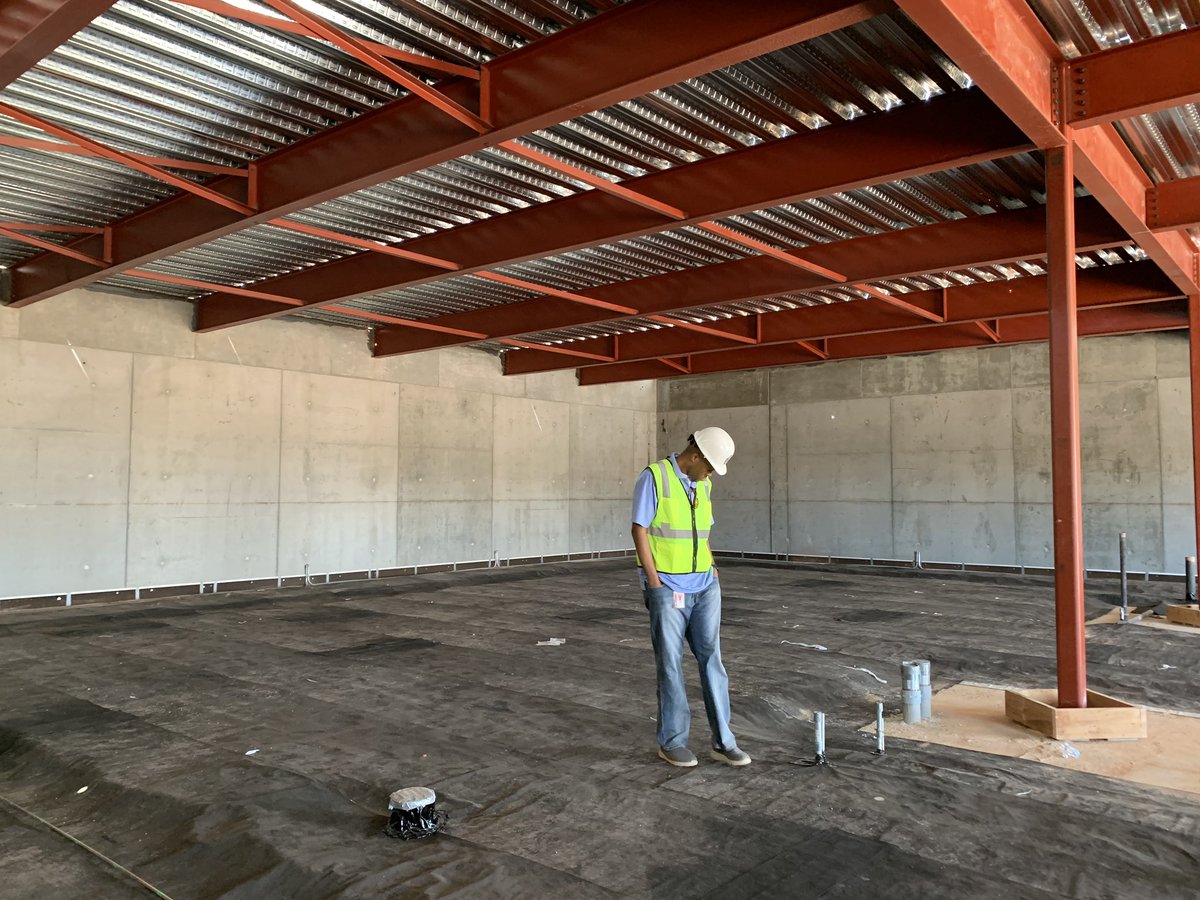 FrancisTuttle's tweet photo. This is not a drill; big things are happening at our new campus in #Edmond! Foundations are being laid and walls are going up! Here is a photo of #DanforthCampus Director @kfsalim10 checking out the safe room. Think it’s #safe to say that he approves! https://t.co/dAXVzzU0JZ