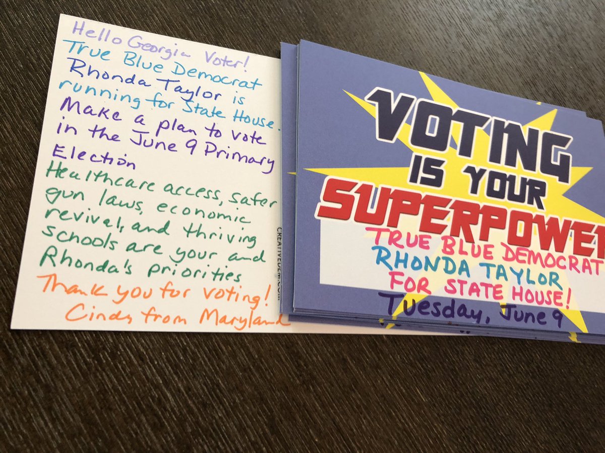 Ten #PostcardsToVoters going out for #ElectRhonda.