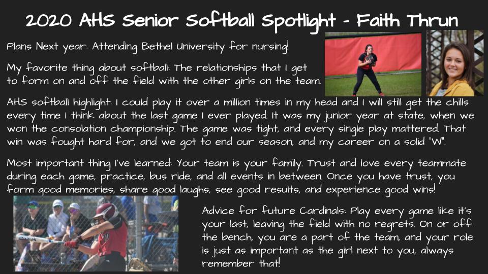 AnnandaleCards's tweet photo. The Annandale Softball Program would like to recognize our Senior Class of 2020. Thanks for the memories!! Congratulations—Your future looks bright!!! 🌟 https://t.co/4u1ddrtg5Y
