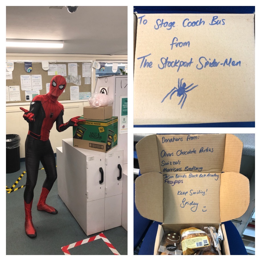 Not every day Spiderman pops into a bus depot but thank you to the Stockport Spiderman for your gifts - much appreciated!