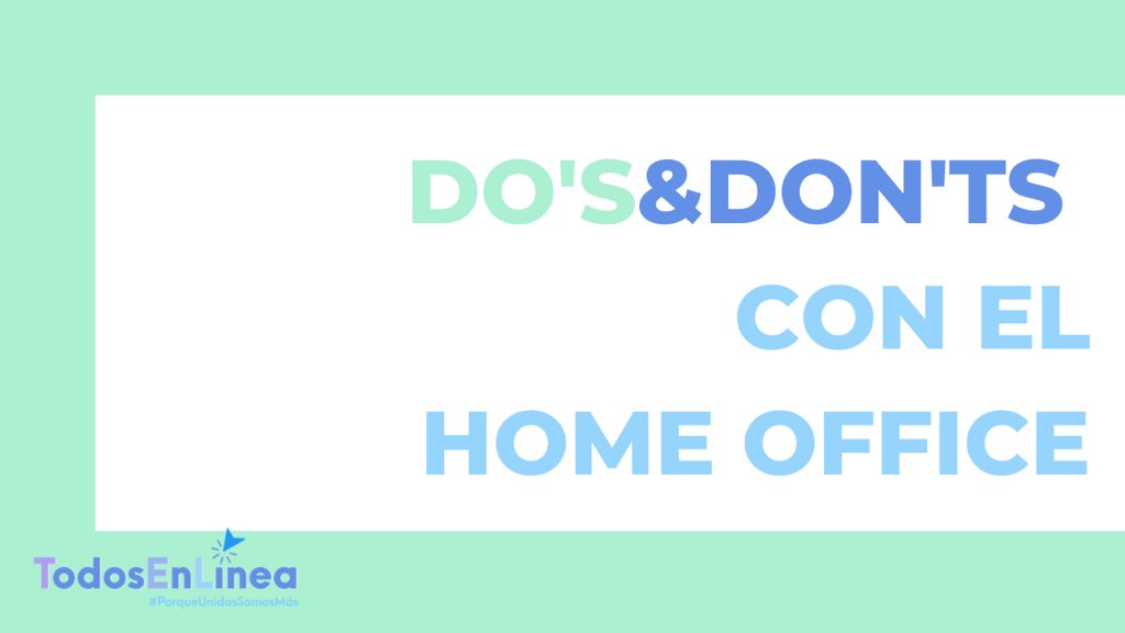 TodosEnLineaSV's tweet photo. Quizá no todos habíamos tenido
la experiencia de realizar home office 🏡👨💻 antes, por lo que te traemos algunas recomendaciones de lo que no debes y debes hacer, para fomentar su práctica saludable.
#TodosEnLinea
#PorqueUnidosSomosMás
#Plan01sec01UCA https://t.co/JB2DHhpqHs
