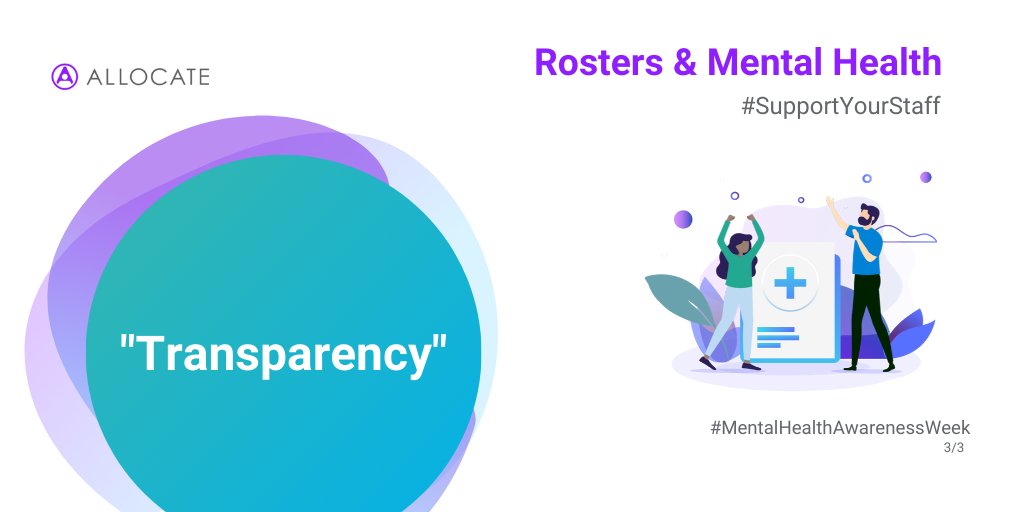 RLDatixUKI's tweet photo. 3/3 Sharing your roster policy with staff is a great way to ensure transparency of how it's built to protect safety and staff. That way teams have an understanding of why the #eRoster works the way it does in your organisation #ThoughtfulRostering  #MentalHealth https://t.co/GhSGDaoXqP