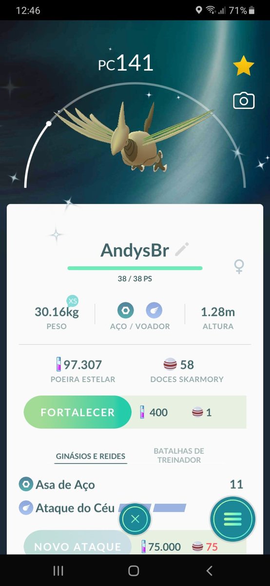 ChristHeitor's tweet photo. Eae Andys fiquei sabendo que vc quer muito um skarmory brilhante.Então meu primeiro skarmory coloquei seu nome
@_andys_ https://t.co/yo3rAe2IOC