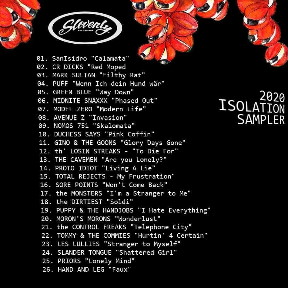 SlovenlyRecs's tweet photo. BRAND NEW SLOVENLY 2020 ISOLATION SAMPLER is streaming NOW &amp; feat. two premiers: "Hurtin' 4 Certain" by @tommy_commies from their upcoming EP, and the DEBUT of #SanIsidro, who you may know from his days behind the organ with #WauylosArrrghs. https://t.co/EtAZAW8Mck