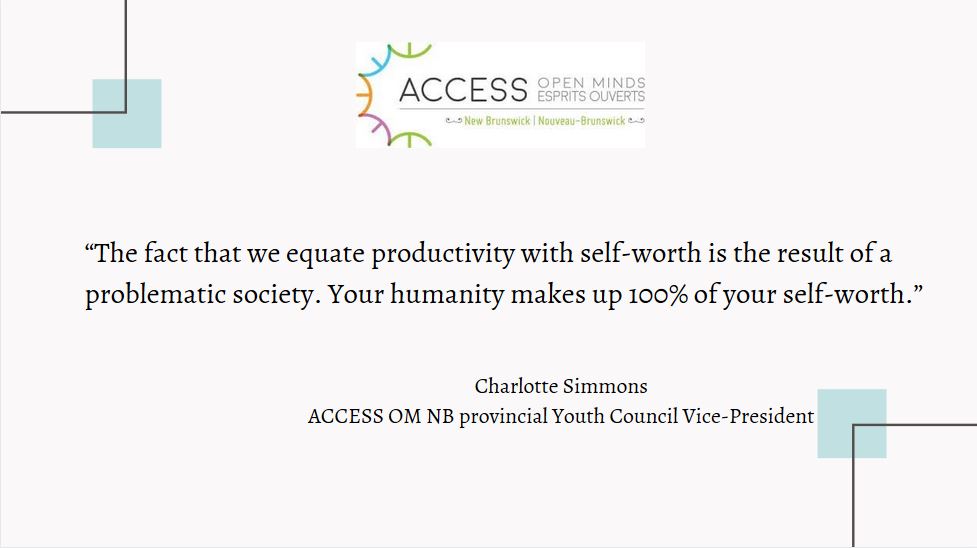 ACCESSNB's tweet photo. New message from Charlotte Simmons!
#Accesscampaign #mentalhealth https://t.co/bHEqGIuj7H