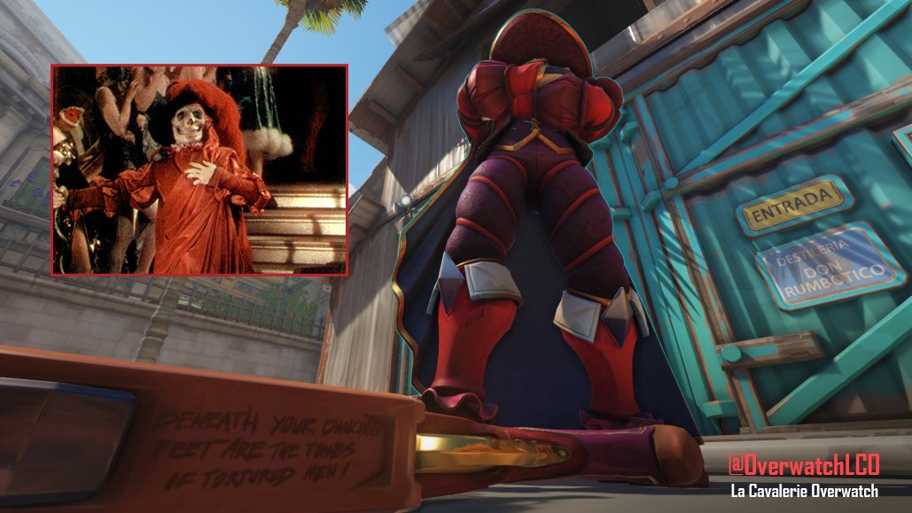 Le modèle légendaire de Faucheur "Bas les masques" cache une référence au film du Fantôme de l'Opéra de 1925. On peut voir inscrit sous ses armes la citation "Beneath your dancing feet are the tombs of tortured men!" #Overwatch