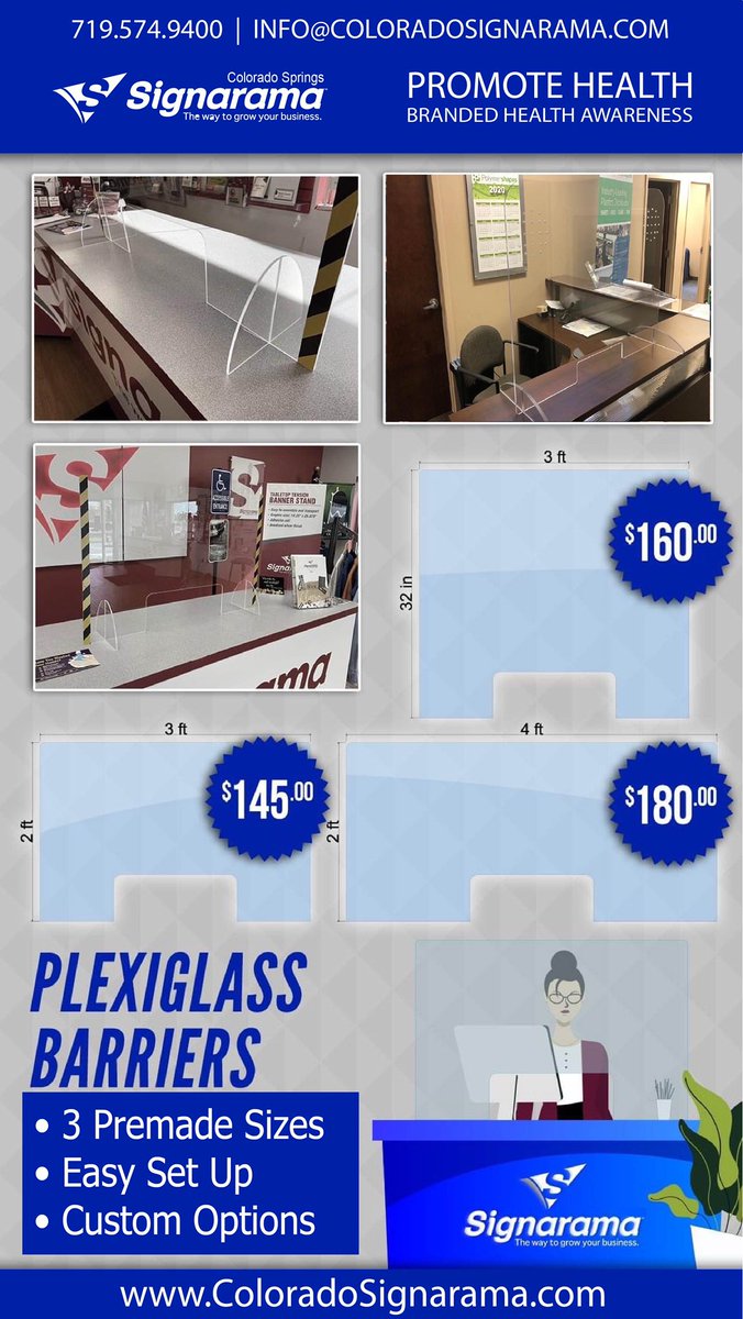 COSignARama's tweet photo. • Barriers provide protection from airborne contaminants for both customer and employee
• Designed to include an area with a functional pass-through window
• Multiple Sizes

Give us a call to place your order! 

#StevetheSignGuy #coloradosprings #stayhome #quarantinelife #may https://t.co/J8maKk30Ay