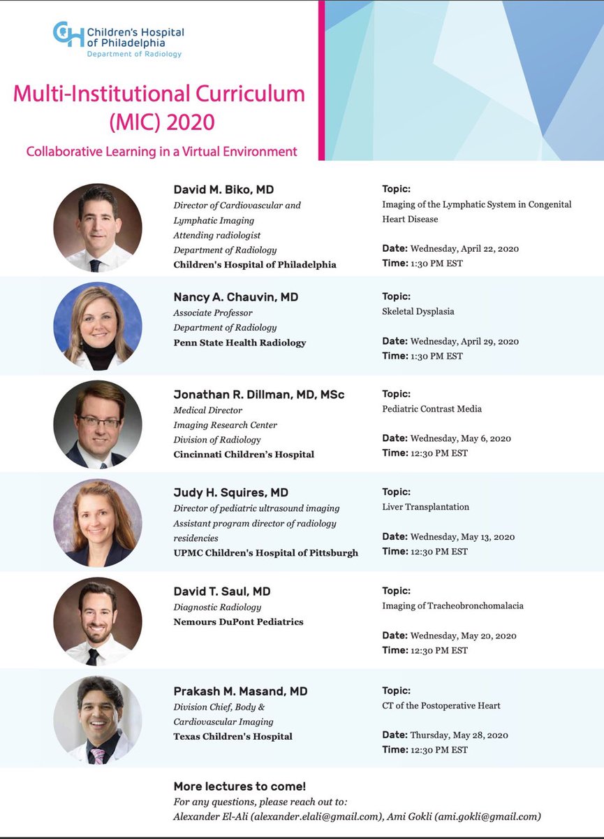 Educational offerings in this new paradigm....our Pediatric Rad fellows are well and truly ahead of the curve!