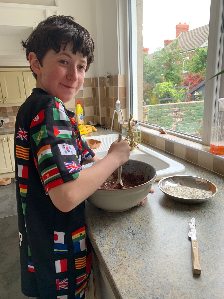 ClareMountSSC's tweet photo. Winston has had a fantastic #LiveWellWeek so far, completing the quiz today and the #kindness challenge. He has made mint tea for his parents and had a go at a bit of baking (pictured!). Tomorrow he is going to write a letter to one of his friends in 7C! Great work Winston! https://t.co/X434M4Ld0O
