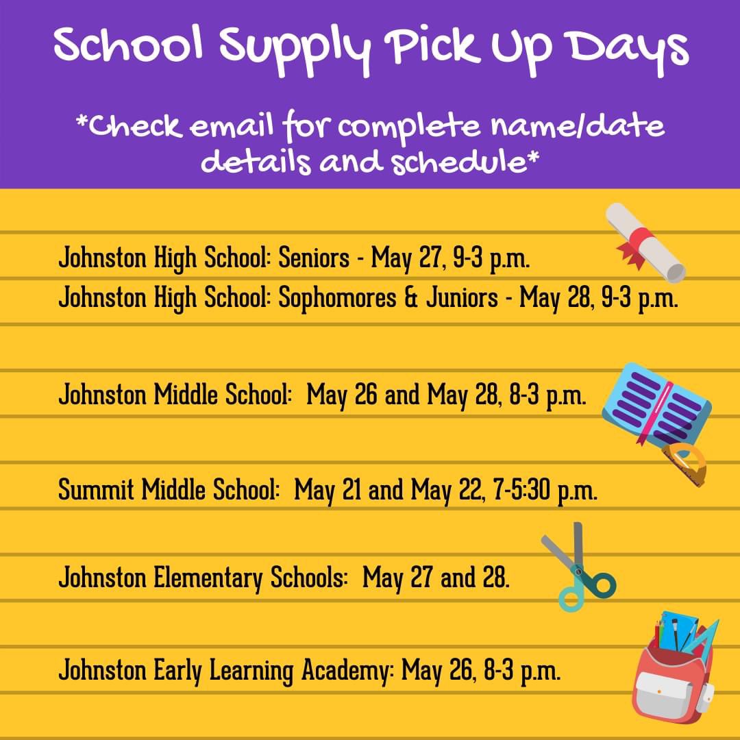 JCSD_HZE's tweet photo. Pick up student belongings on May 27 &amp; 28 at Horizon.  9-12 or 2-5 both days.  
**You may return library 📚, other classroom items or spring pics at this time.  Keep your iPads at home!** https://t.co/7JqVnwDKLg