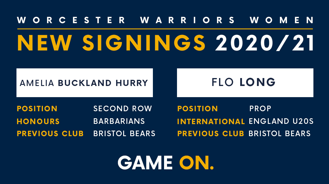 WorcsWarriorsW's tweet photo. 🔸 ✍️ 🔹

Welcome to Sixways Amelia Buckland Hurry and @Flo_Long3 who join us from @BristolBearsW for the 2020/21 season.  

More announcements to come!

👉 https://t.co/1vAMhZ3uXq https://t.co/qZa228K11e