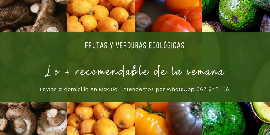 huertadeamparo's tweet photo. Recomendaciones de la semana ¡Haz tu pedido ahora!
👉 Shitake Eco
👉 Tomate Raf
👉 Nísperos D.O. Callosa del Segura
👉 Aguacate Ecológico Hass
.
🛒https://t.co/Parg7qYWgU
Envíos a casa 🏠 en #Madrid
Atendemos por whatsapp 📲 667 948 416 https://t.co/xgy7GaWj5f