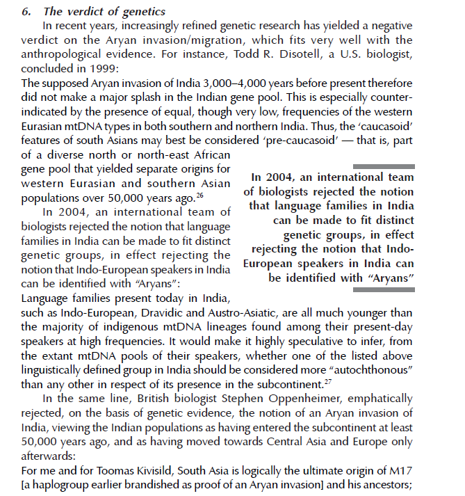 1, 2. Genetics as already covered shows no AIT/AMT3. The question of linguistics, there is no hard evidence of AIT/AMT