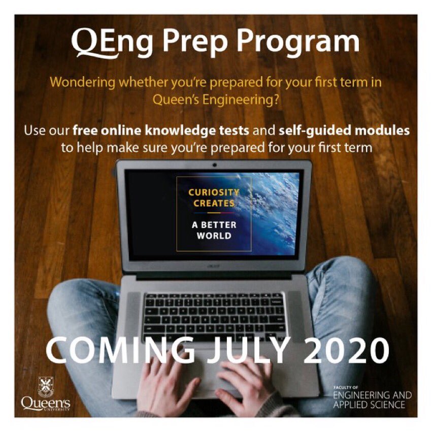 KDeluzio's tweet photo. Hey Class of 2024! We have a great program designed to make sure you succeed in 1st year Engineering! #curiosityCreates #queensu https://t.co/Xevd99nks4