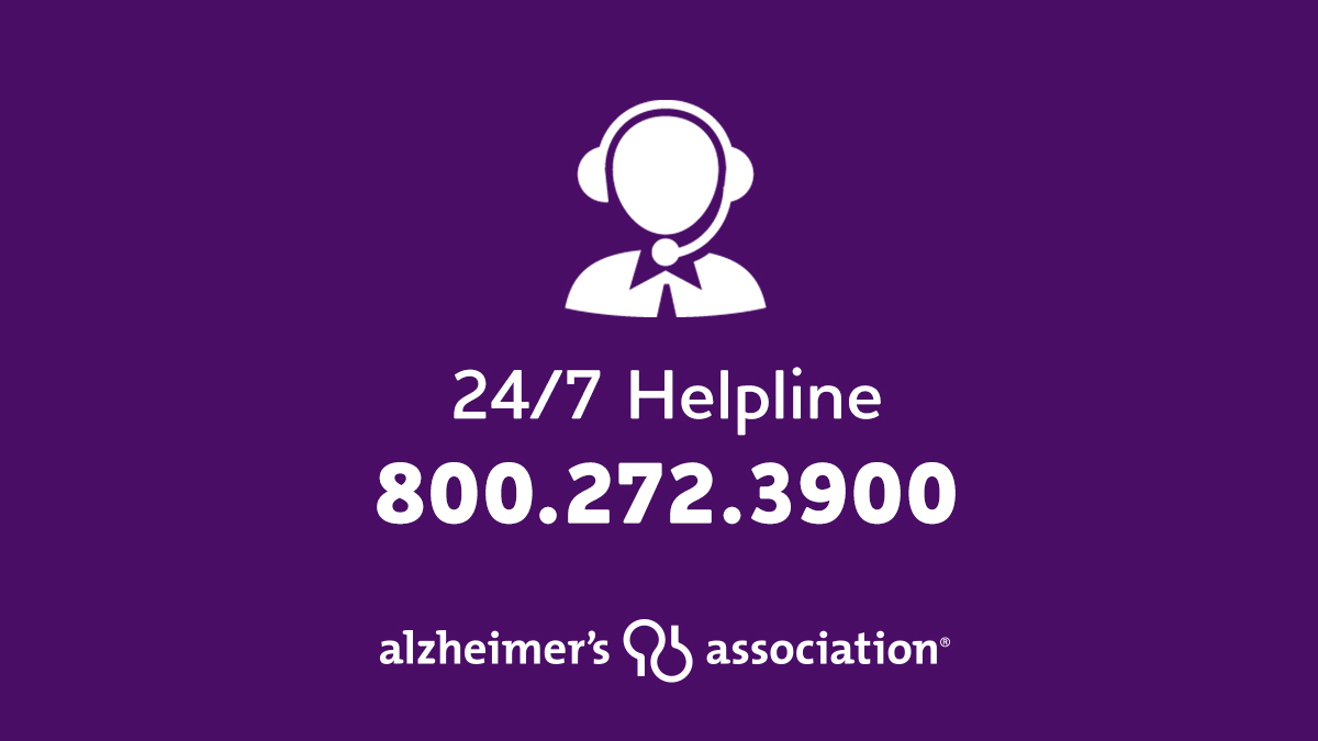 Caring for a loved one during the #COVID19 outbreak can add stress for dementia caregivers. We are here if you need us. Call our free, 24/7 Helpline at 800.272.3900 and visit alz.org/COVID19 to learn how you and your loved one with dementia can stay healthy. #ENDALZ