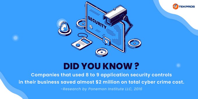 tekprosinc's tweet image. Leverage #Tekpros cutting edge security solutions like advanced SIEM, application security, multi-factor authentications to cut down the cost of the attack by more than 60%, safeguard your IT and meet your SLA&apos; s while innovating.
tekpros.com/IT-security-as…