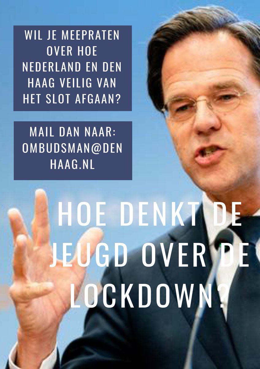 Jeugdombuds_dh's tweet photo. Gisteren vroeg premier Rutte #jongeren met ideeën te komen om de #coronasamenleving nog beter in te richten. Om te zorgen dat die ideeën daadwerkelijk aankomen willen we jongeren vragen om deze aan ons door te geven. Stuur ze naar ombudsman@denhaag.nl! https://t.co/WBcYHiFqUv