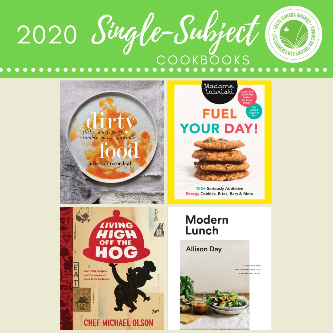 TasteCanada's tweet photo. Next up, 2020 Single-Subject Cookbooks, Eng. Visit https://t.co/6S870exfJh for the full list. @modestmarce @dillonsdistills @dinnerwithjulie @lamadamelebriski @chefmolson @allison_day @jannisescott @charmian_c @joannesasvari @Ricardocuisine #tastecanada #tastelovers #cookbooks https://t.co/h7Psv4tXwn
