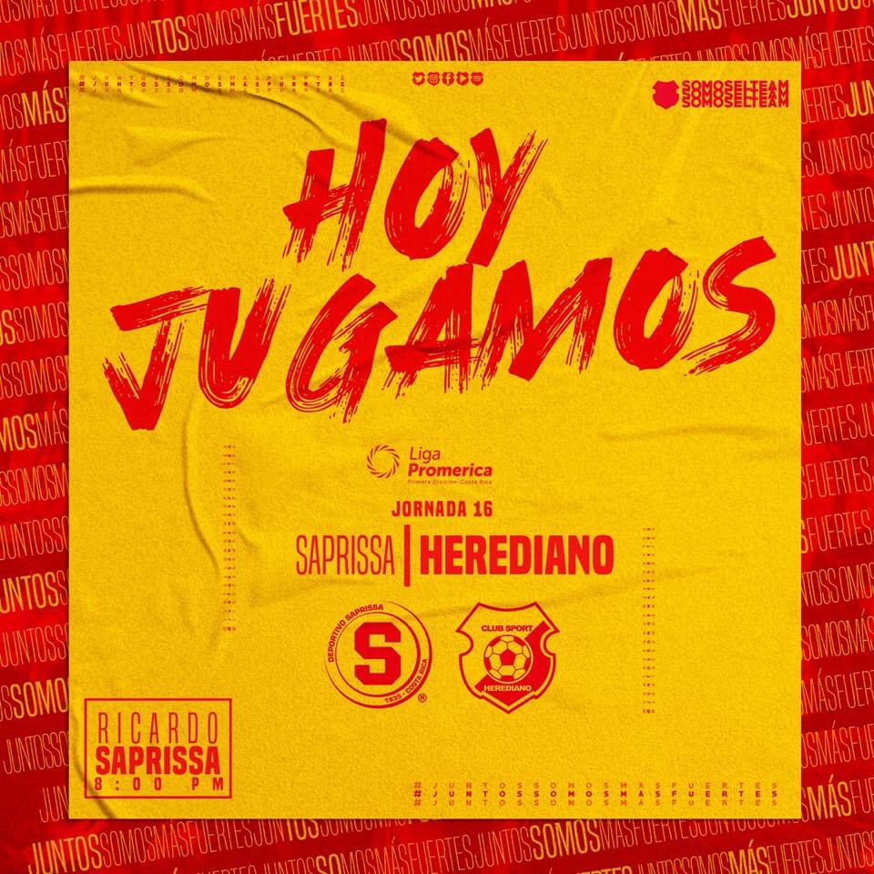 csherediano1921's tweet photo. ¡Hoy juega el Team! ¡Hoy todos juntos vamos por el Triunfo! ❤💛🐯

Jornada 16

⚽ @SaprissaOficial 🆚 @csherediano1921 
🏆 Torneo Clausura 2020 @UnafutOficial 
🏟 Ricardo Saprissa
📆 20 de Mayo
⏰ 8:00 P.M.
📺 @FUTVCR 
 #DSvsCSH #SomosElTeam #Vamosporla29 #Clausura2020 https://t.co/cH4SgS1Of3