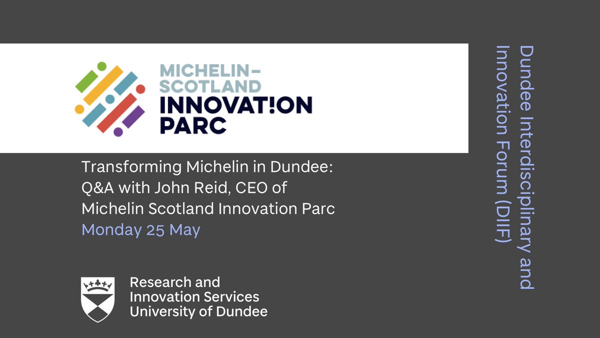 onedundee's tweet photo. There are ambitious plans to transform the site of the Michelin factory in Dundee to a world-class innovation park.
We're delighted to welcome John Reid, CEO @MSIPDundee, for a presentation and Q&A on 25 May, to find out more.
Join us. Register: https://t.co/9ljwTi1klj #DIIF https://t.co/b1EeWk6LQU
