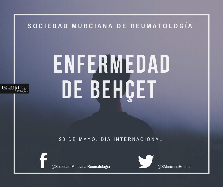 SMurcianaReuma's tweet photo. El Behçet es una enfermedad inflamatoria q causa úlceras orales, genitales e inflamación ocular y articular entre otros síntomas. Hoy es su Día Internacional ¿Quieres saber más?: https://t.co/xJ3mcTS3AW https://t.co/mvAfCMzwa5