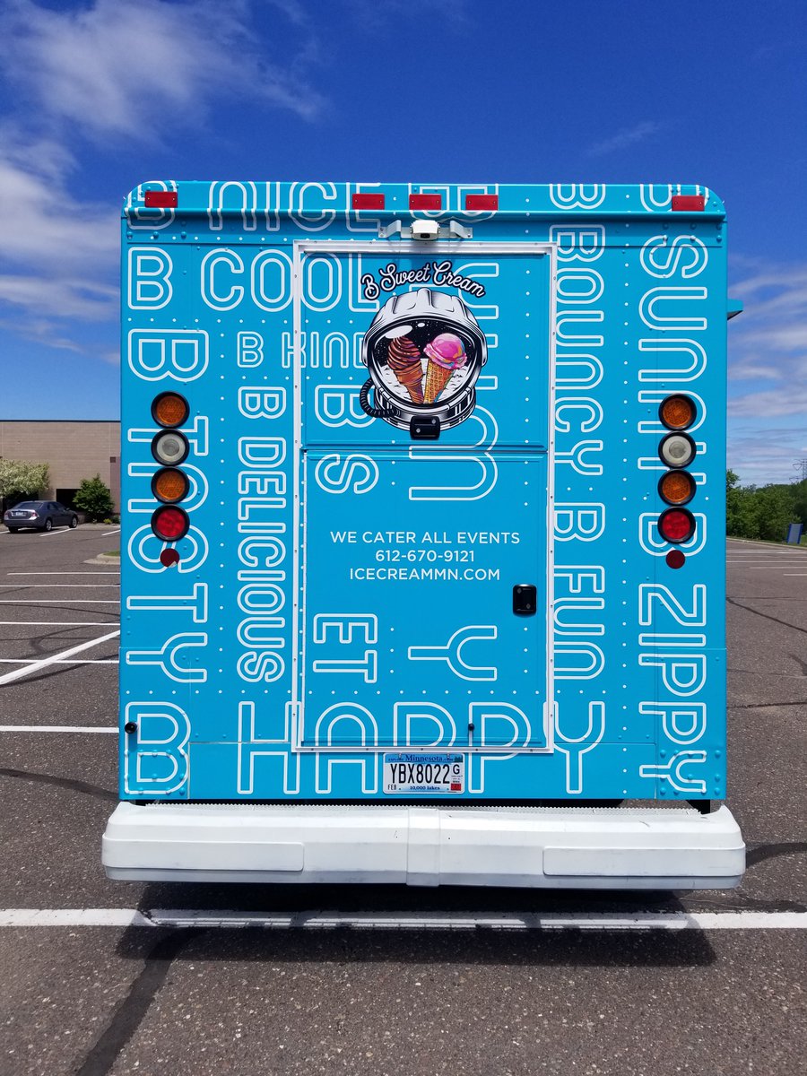 We had a blast designing and installing this custom wrap and logo for B Sweet Cream's food truck. Keep your eyes peeled for this beautiful bright truck cruising around this summer for a delicious ice cream treat!