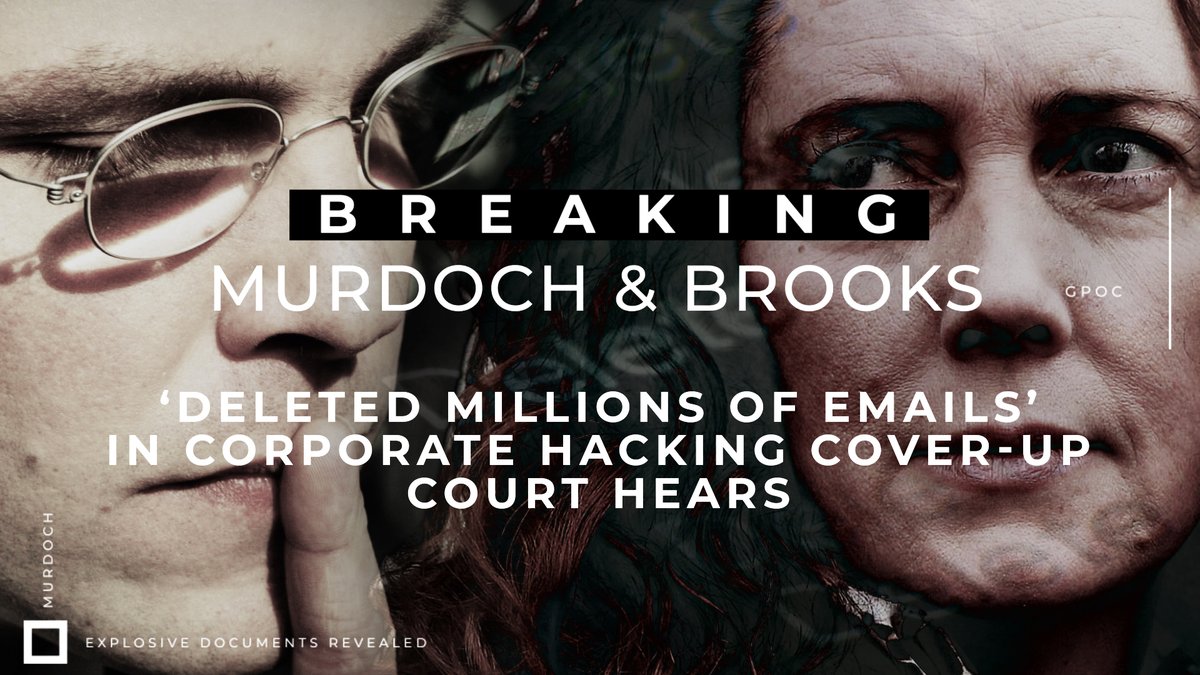 BInvestigates's tweet image. BREAKING: James Murdoch and Rebekah Brooks ‘Deleted Millions of Emails’ in Corporate Hacking Cover Up, Court Hears

Full Story: bylineinvestigates.com/murdoch/2020/5…

#murdoch #hackingcase #thesun #notw