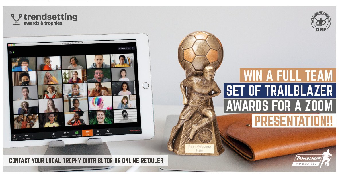 Teamgrassroots_'s tweet photo. RT & Follow to Enter
Grassroots #Presentation2020 GIVEAWAY!
Who wants to win a full set of trophies for your team to have a Lockdown Zoom Presentation safe at home???
Winning team will be selected at random from entrants on Facebook and Twitter and announced TONIGHT!!! https://t.co/ib3dxHwrWK