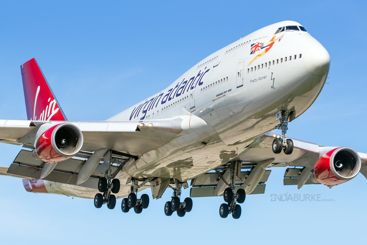 So nice to get the <a href="/VirginAtlantic/">virginatlantic</a> 747 at this angle for the first time. G-VROY arriving at <a href="/manairport/">Manchester Airport</a> this evening from Glasgow to join the other retirees. Shame to see these leave the fleet early #avgeek #aviation #virginatlantic #boeing #manchester #prettywoman #photography