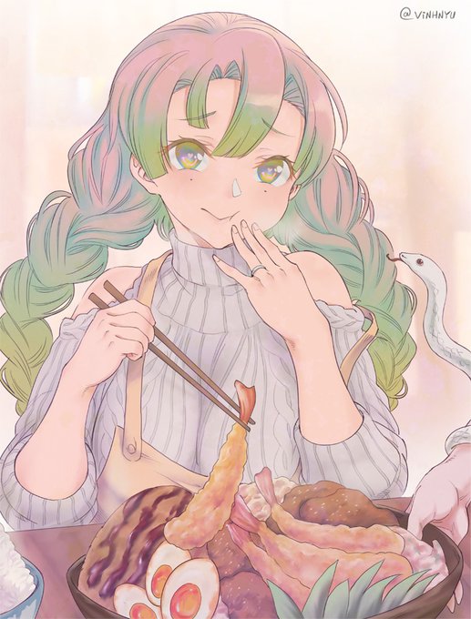 vinhnyuさんがTwitterに投稿した甘露寺蜜璃(鬼滅の刃)のイラスト。