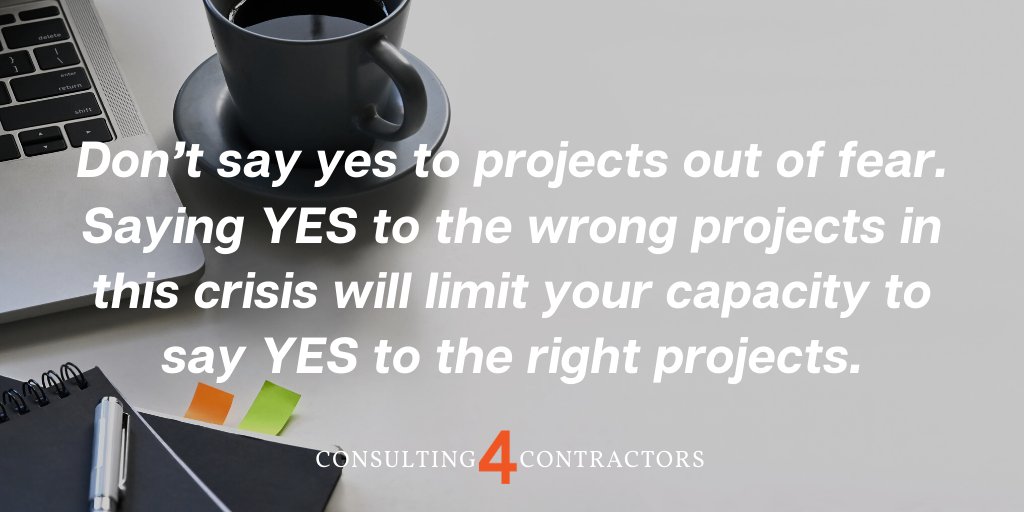 lollar_scott's tweet photo. Do not feel pressured to say yes to every project that comes your way right now. Make sure that the projects you are saying yes to will set you team up for success in the future. #consulting4contractors #businessconsultant #businesscoach #businessgrowth #leadthroughcrisis https://t.co/Dz4xRhOPzQ