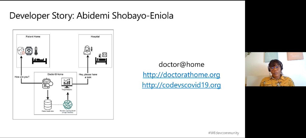 TKarafilov's tweet photo. Abidemi presents her pet project at #MSBuild: doctor@home! Interesting! #WEdevcommunity https://t.co/jimUmn2ZYs