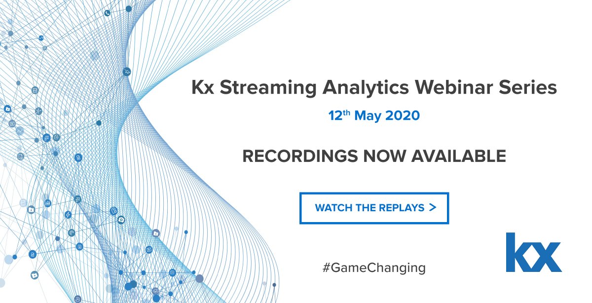 kxsystems's tweet photo. On May 12th we launched the latest updates to #KxStreamingAnalytics via a series of webinars. The recordings are NOW AVAILABLE. Hear from business leaders on how #KxStreamingAnalytics is making a real, measurable impact on business operations https://t.co/fXrMdjcmHe #GameChanging https://t.co/oAhkjoSGR5
