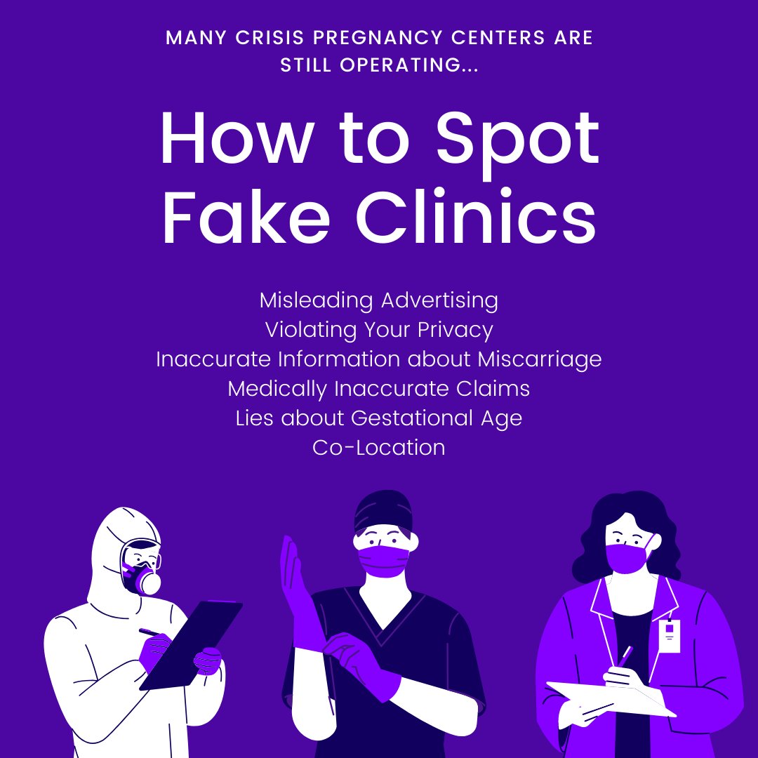 iamprotruth's tweet image. Many crisis pregnancy centers are continuing to operate during this time. Click the link in our bio to find more information about spotting fake clinics. #protruth #prochoice