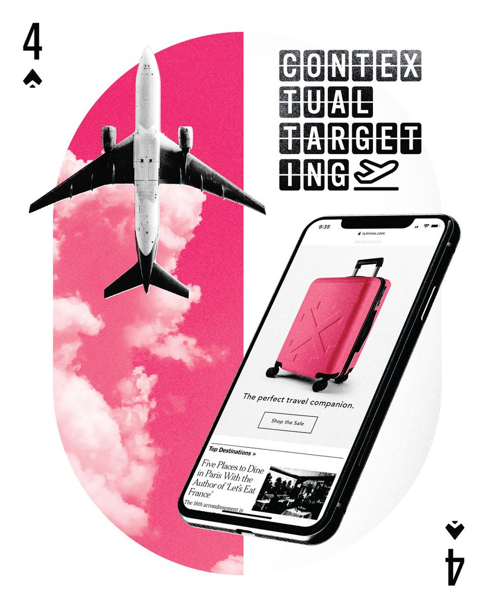 Contextual Targeting. This tactic uses the web pages consumers view to show relevant ads. Users get applicable ads, and advertisers show valuable impressions to qualified customers. It's a pretty cool card to have in your deck. Check out #GWGatordeck for more!