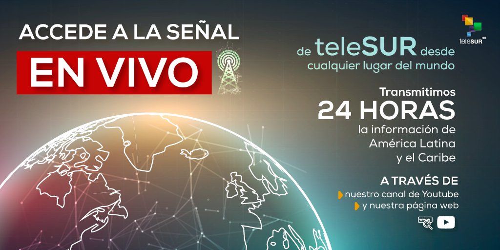 Puedes acceder a todo nuestro contenido informativo desde cualquier lugar del mundo donde te encuentres 

Lo único que debes hacer es conectarte a través de nuestras plataformas: 

🔸Youtube 👉🏿bit.ly/3cNmkHd
🔹Web 👉🏿bit.ly/teleSUR 

#teleSURDondeEstés🌏📺