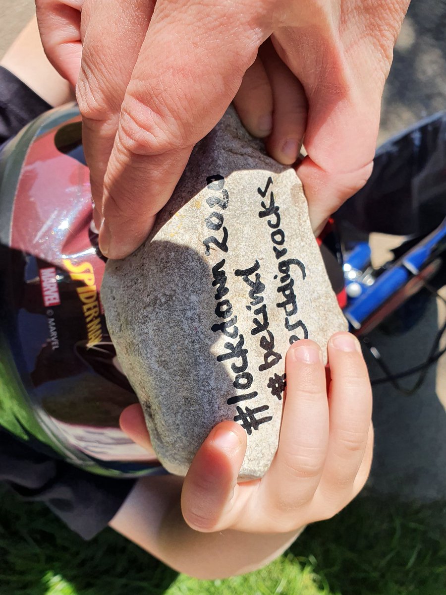PaulGriff1410's tweet photo. Found 6 painted rocks scattered around Action Parc on our walk. Not sure how many there are in total or who did them but it had my son hunting around all the trees and stones.  @ActonParkFriend @wrexham https://t.co/YCx9zTRl6x