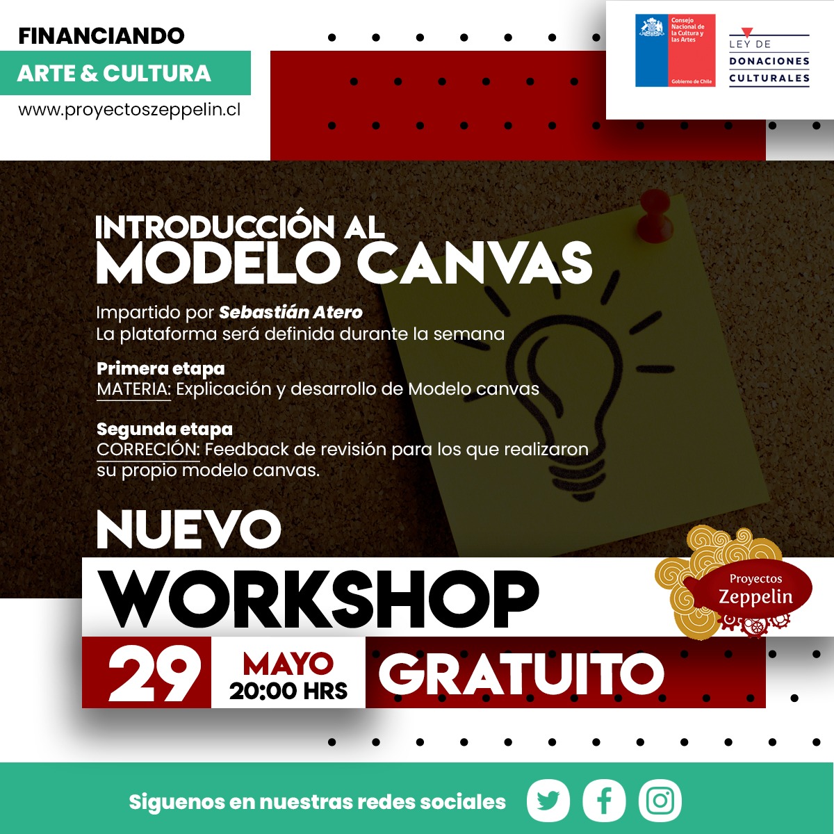 tu_zeppelin's tweet photo. Próximo viernes 29 de mayo, #workshop #gratuito de introducción al modelo canvas, más info en nuestro instagram👁
#chile #emprendedores #crowdfunding #proyectos #artists #cuarentena #AprendeEnCasa #Mayo https://t.co/rcUI6bxq2a