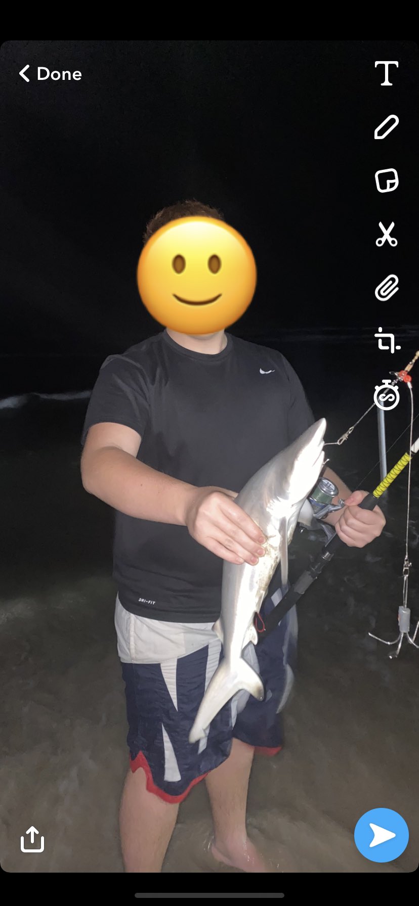 Jose Martinez IV on X: Had a blast night fishing at the beach and staying  the night! I even caught a baby shark.!  / X