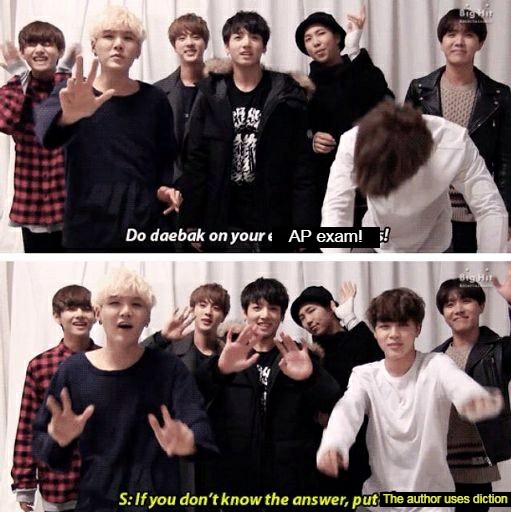 PugMama27's tweet photo. Fighting to all the ARMYs taking their AP Lang exam today! You're going to do great! #aplang https://t.co/FaP2ZFCOvg