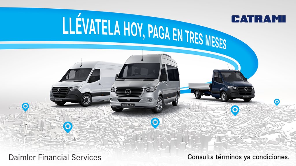 G_CATRAMI's tweet photo. Queremos que tu negocio siga creciendo y avanzando, te apoyamos con tu nueva Sprinter, compra hoy y comienza a pagarla en los próximos tres meses, es por tiempo limitado esta increíble promoción.
✅😀🚐
#SprinterMx #CATRAMI #LlevatelaHoy
***Vigencia hasta el 30 de junio 2020*** https://t.co/Do2QzQqS0r