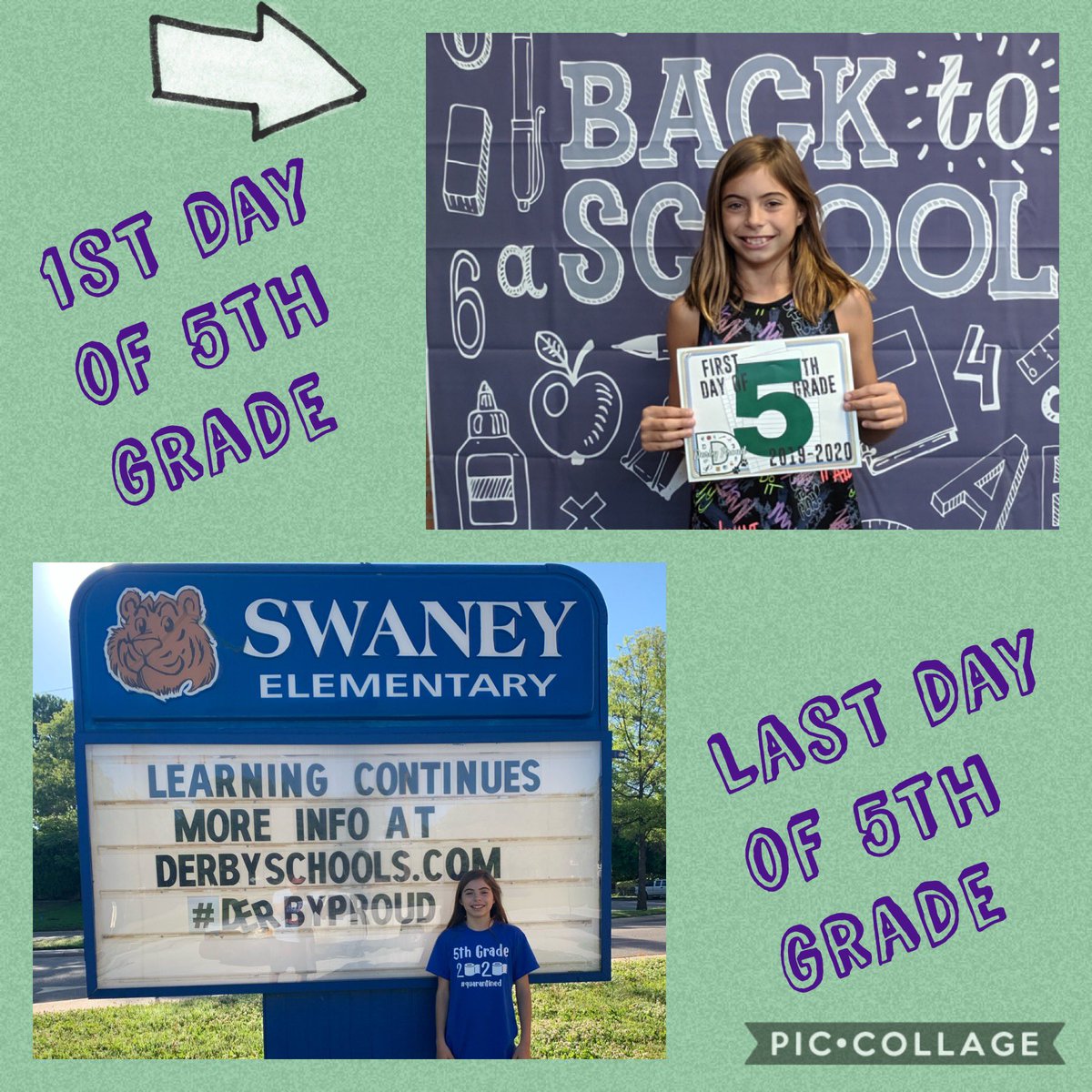 Mattgg1984's tweet photo. Aspen made it through elementary school! Next year she will be in middle school!! This year was a bit crazy, but we made it!! Thanks to all her teachers the last 6 years, you have all made a impact in her life! #parkHill #swaney #DerbyMiddle #usd260 https://t.co/p5ejibRrK4