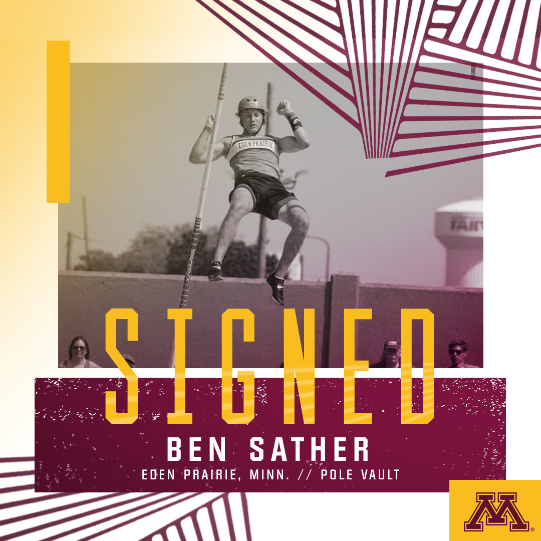 GopherCCTF's tweet photo. 🚨 New Gopher Alert 🚨

Eden Prairie's Ben Sather has signed with the #Gophers after a second-place finish in the pole vault at the 2019 MSHSL Class AA state meet. 

Sather also helped the Eagles capture the 2017 MSHSL Class 6A state football championship. https://t.co/7FuLDWDj6R