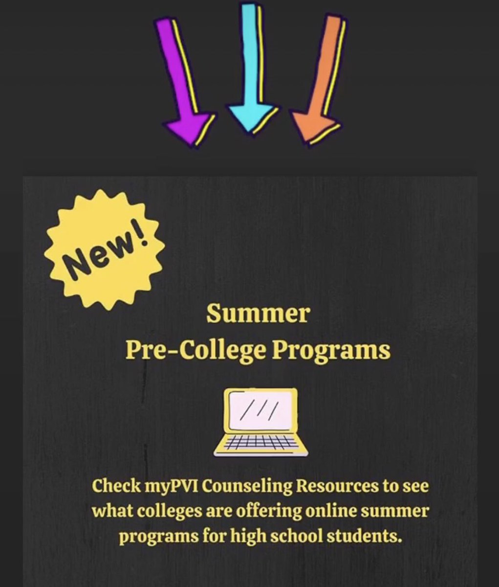 PaulVICatholic's tweet photo. Check MyPVI resource to learn about colleges offering online summer courses. #PanthersAtHome https://t.co/zvNXs1Aa0o