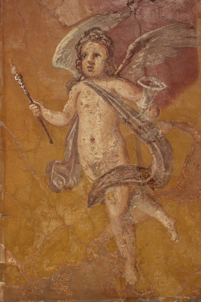 Today we are going back to  #Pompeii to talk about another pigment used in the mural paintings of  @pompeii_sites and  @mannapoli, whose color has also changed throughout time: yellow ochre.