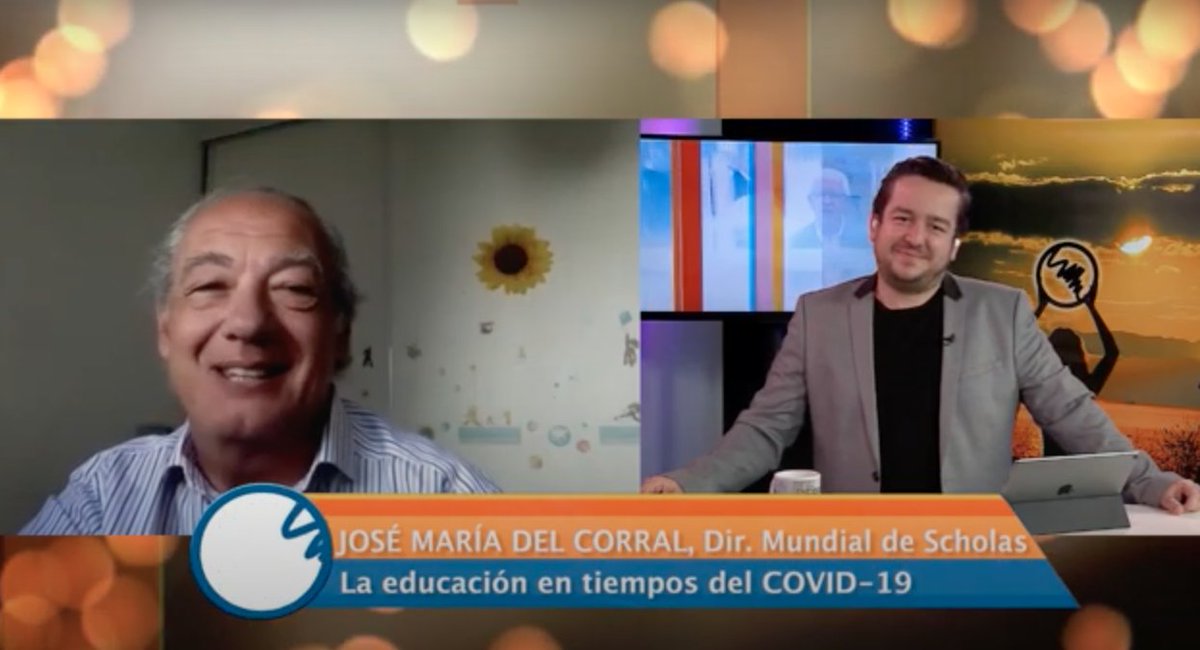 scholasOk's tweet photo. #ScholasVirtual ¡Gracias @ChachoGarabal por la entrevista en @ClavesMundo de @canal9oficial en la que compartimos la extensa tarea que está realizando Scholas  a lo largo de todo el mundo #CiberencuentrosScholas https://t.co/mjVaKd0IEc https://t.co/9IsL3MEMtB