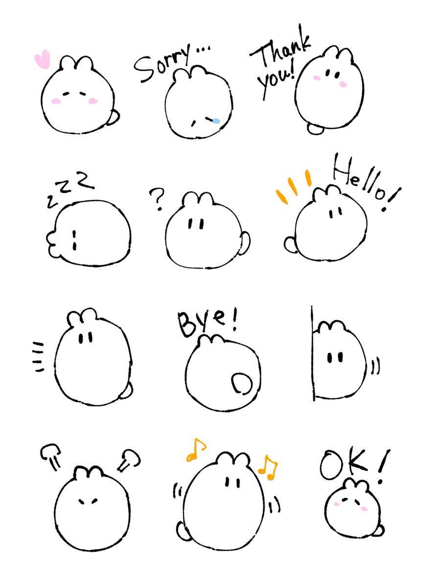 こんな感じのゆるいスタンプ作ろうかなあ… 