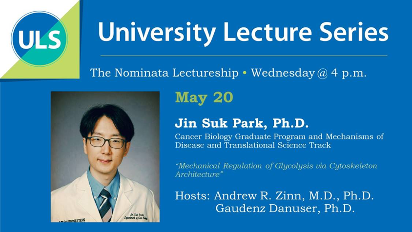 UTSWGradSchool's tweet photo. Join us today for the @UTSWNews University Lecture Series, featuring Dr. Jin Suk Park, the 2020 Nominata Winner! https://t.co/tqX6NVJHUe #utswscience #utswalum https://t.co/eNIUOy7X8U