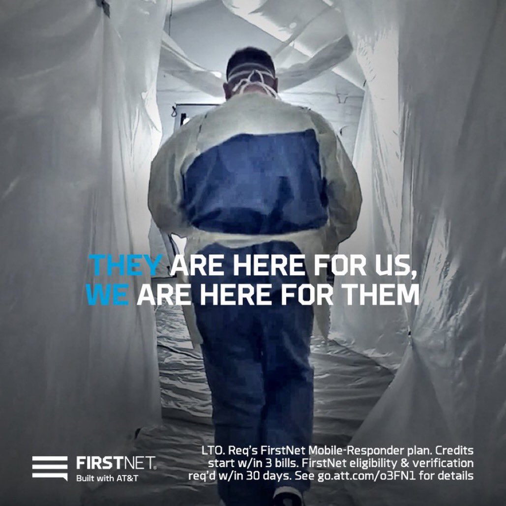 Chaska_ATT's tweet photo. Nurses &amp; physicians can get 3 months of FREE (yes, FREE) wireless service on FirstNet. LTO. 
Req’s FirstNet Mobile-Responder plan. Credits start w/in 3 bills. FirstNet eligibility &amp; verification req’d w/in 30 days. Visit us at 760 N Chesnut St. Chaska! 
#WeHeartFirstResponders https://t.co/kOVy9YmQKa